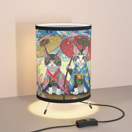 Kimono Kitties Tripod Lamp