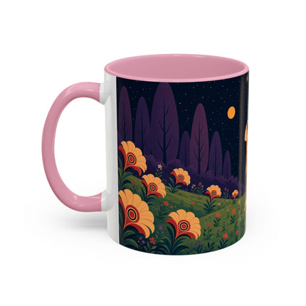 🌙🌼 The Moonlit Floral Dancer Colorful Mug – Art Deco Garden Fantasy