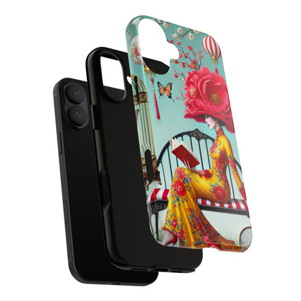 Reading In A Painted Garden Phone Cases