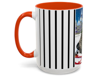 Elegant Winter Woman in Sleigh Colorful Mugs (11oz, 15oz)