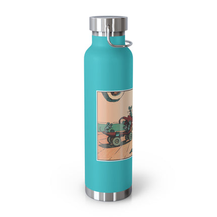 Mischievous Mice on Wheels Copper Vacuum Insulated Bottle, 22 oz
