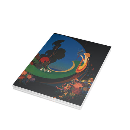 🐦🌺 The Lady Of The Enchanted Bird Garden Postcard Bundles – Art Deco Floral Fantasy