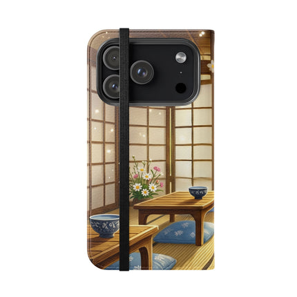 🐱🍵 Playful Kitten in the Tea Room Flip Case – Curious Charm & Cozy Whimsy
