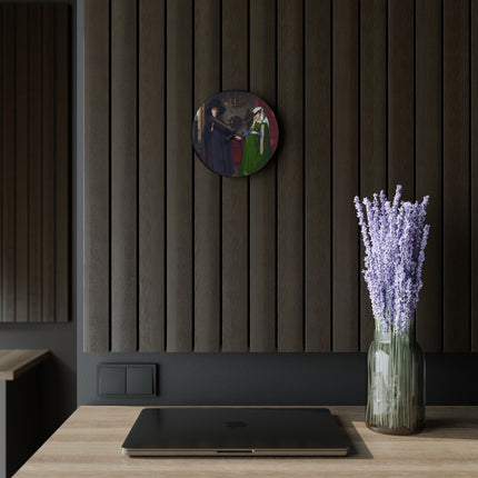 Arnolfini Portrait by Jan Van Eyck Acrylic Wall Clock, Round and Square