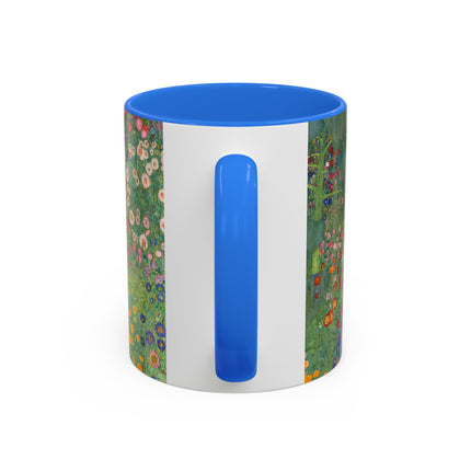 Farm Garden with Sunflowers by Gustav Klimt Colorful Mugs (11oz, 15oz)