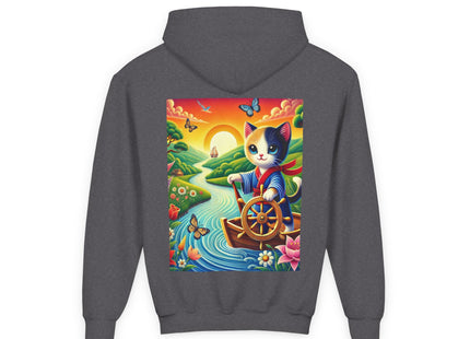 Sailor Kitten’s River Adventure Youth Heavy Blend Hooded Sweatshirt
