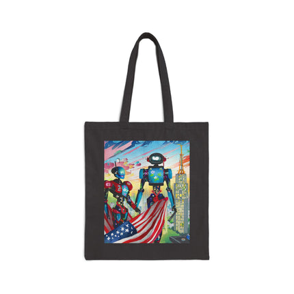 High Fashion Cyberpunk CIA Robots Cotton Canvas Tote Bag