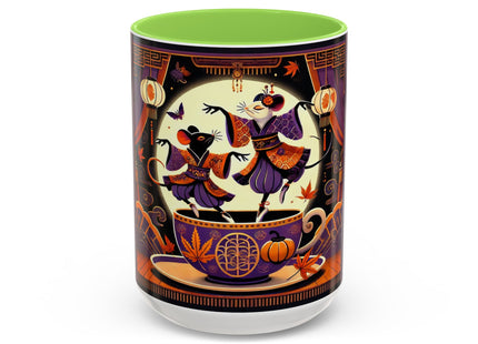 Theatrical Halloween Mice on Teacup Colorful Mugs (11oz, 15oz)