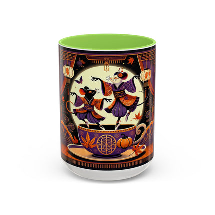 Theatrical Halloween Mice on Teacup Colorful Mugs (11oz, 15oz)