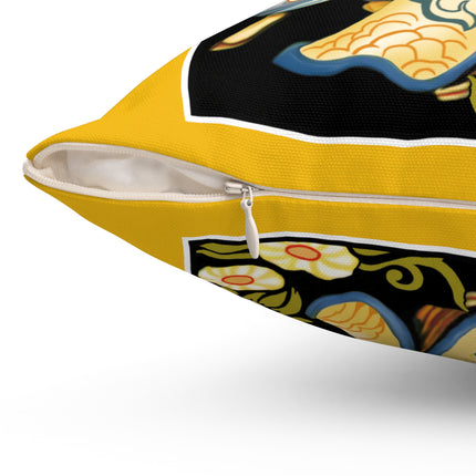 Golden Embrace Spun Polyester Square Pillow