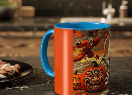 Halloween Rabbit’s Kabuki Jack-o’-Lanterns Colorful Mugs (11oz, 15oz)