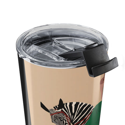 Zebra Rider 20oz Tumbler – Safari Chic & Art Deco Adventure