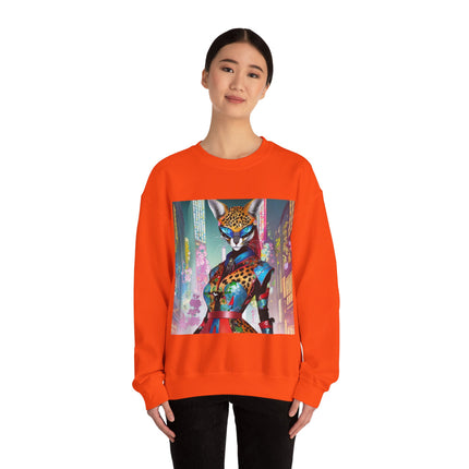 Cyber Cat Glamour Unisex Heavy Blend™ Crewneck Sweatshirt