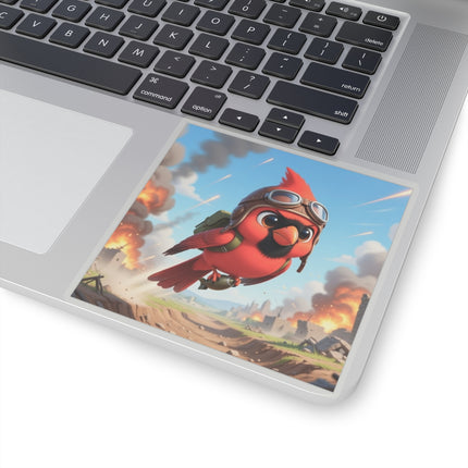🐦✈️ The Cardinal Dive Bomber Kiss-Cut Sticker – Bold Flight & Fearless Adventure