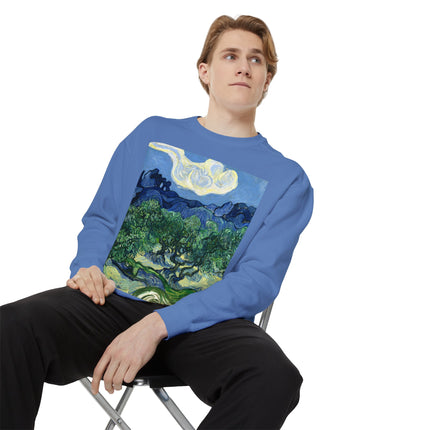 Olive Trees by Vincent Van Gogh Garment-Dyed Sweatshirt