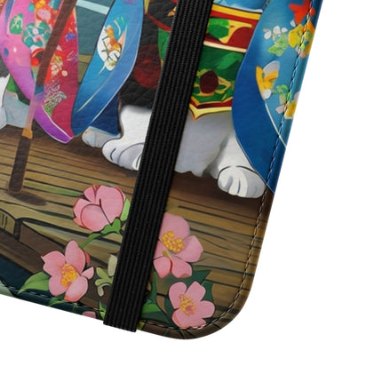 🌸🐱 Kimono Kitties Flip Case – Whimsical Elegance & Storybook Charm