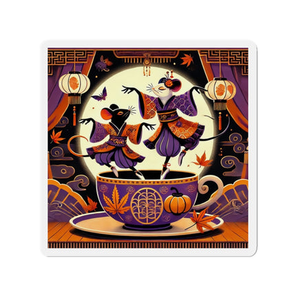Theatrical Halloween Kabuki Mice Die-Cut Magnets (5 Sizes)