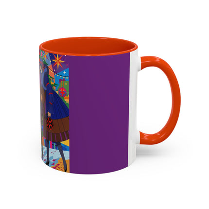 🎄✨ Christmas Among The Twinkling Trees Colorful Mug – Art Deco Holiday Fantasy