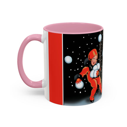 A Festive Snowball Toss Colorful Mugs (11oz, 15oz)