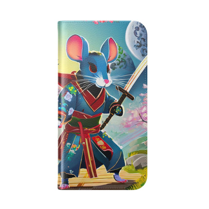 🐀⚔️ Cyber Samurai Rat Flip Case – Neon Discipline & Futuristic Skill