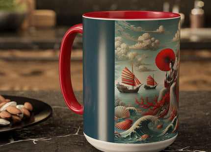 Ladies by the Quiet Sea Colorful Mugs (11oz, 15oz)