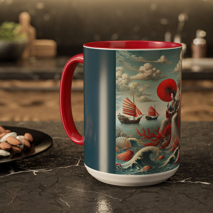 Ladies by the Quiet Sea Colorful Mugs (11oz, 15oz)
