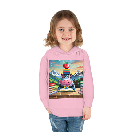 Hippos Hit the Books Toddler Pullover Fleece Hoodie