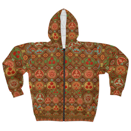Japanese Fan Pattern by G.A. Audsley Zip Hoodie (AOP)
