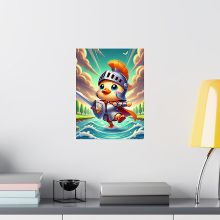 🦆⚔️ Valiant Duck Matte Vertical Poster – Courage, Adventure & Heroic Charm