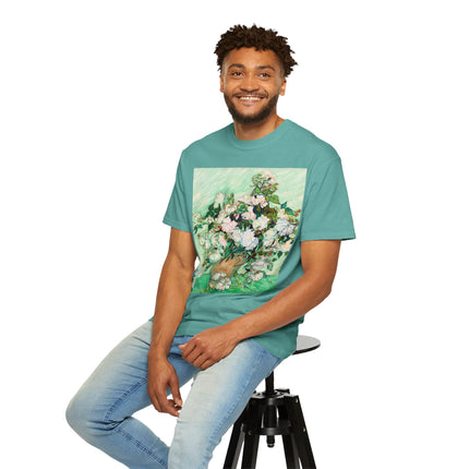 Roses by Vincent Van Gogh Unisex Garment-Dyed T-shirt