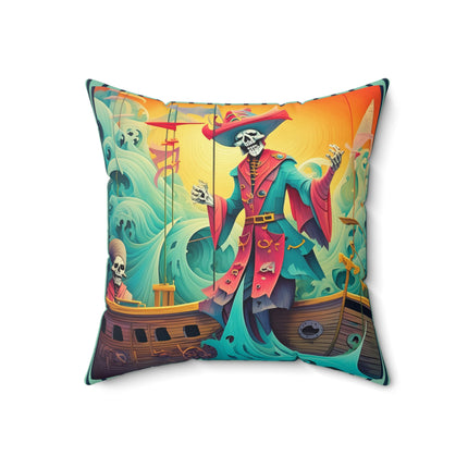 Skeleton Crew of the Misty Seas Spun Polyester Square Pillow