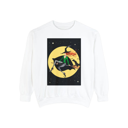 A Witch’s Moonlit Flight Unisex Garment-Dyed Sweatshirt