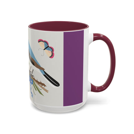 Bluebird & Butterfly Colorful Mugs – Spring Harmony & Delicate Beauty