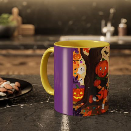 🎃🐈‍⬛ The Pumpkin Child’s Halloween Parade Colorful Mug – Whimsical Storybook Charm