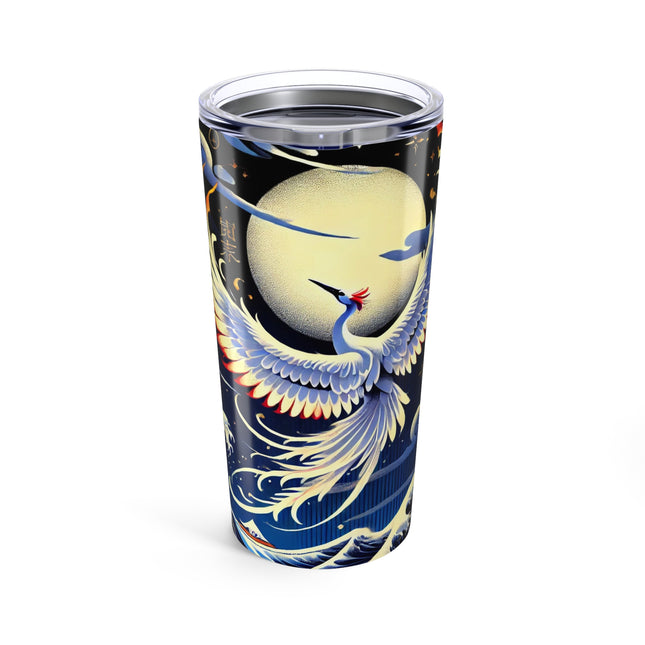 Majestic White Crane Tumbler 20oz