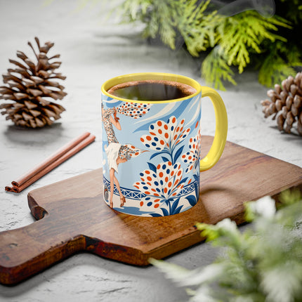 🌼🧡 The Polka Dot Wind Dancer Colorful Mug – Art Deco Fashion Whimsy