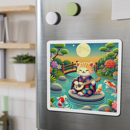 Melodic Kitten by the Koi Pond Die-Cut Magnets (5 Sizes)
