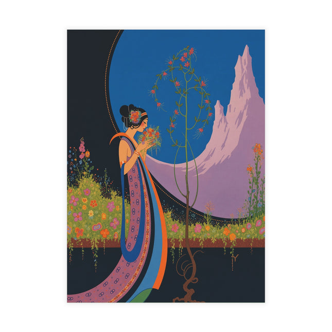 🌸🏔️ The Lady Of The Mountain Garden Postcard Bundles – Art Deco Floral Reverie