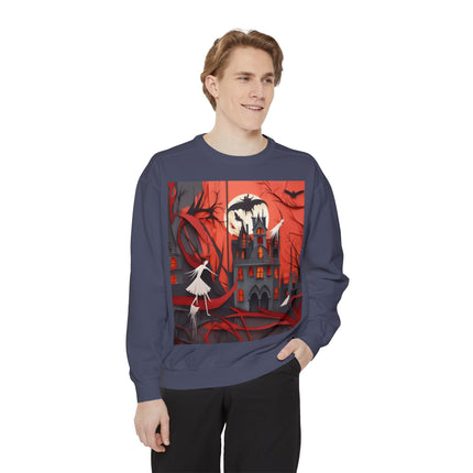 Halloween Night Scene Unisex Garment-Dyed Sweatshirt