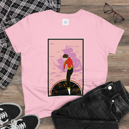 Woman Waiting for her Beloved at 1:59 by Kobayashi Kaichi Women's Midweight Cotton Tee