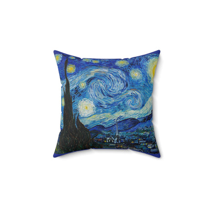 The Starry Night by Vincent Van Gogh Spun Polyester Square Pillow