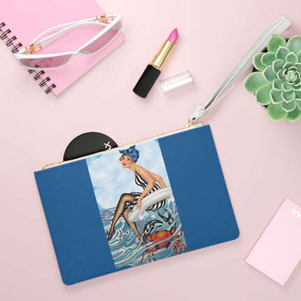 Playful Waves and Fashion Follies Clutch Bag
