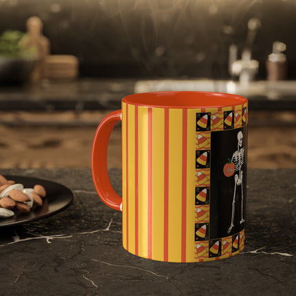 Candy Corn Skeleton Colorful Mugs (11oz, 15oz)