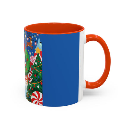 🦌🍬 The Lady Of The Peppermint Christmas Garden Colorful Mug – Colorful Art Deco Holiday Fantasy