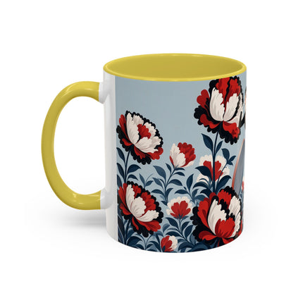 ❤️🌺 The Scarlet Blossom Dancer Colorful Mug – Art Deco Fashion Whimsy