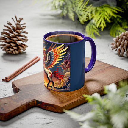 Flame-Winged Horse at Sunset Colorful Mugs (11oz, 15oz)