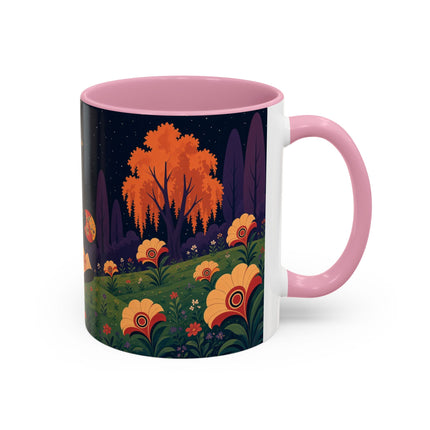 🌙🌼 The Moonlit Floral Dancer Colorful Mug – Art Deco Garden Fantasy