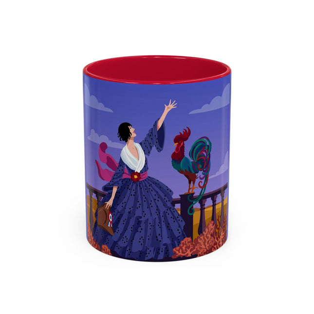 The Dawn Serenade Colorful Mug (11oz, 15oz) – Rooster Beauty, Morning Charm & Art Deco Elegance