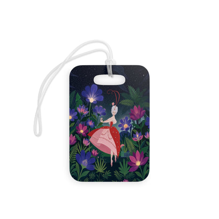 🌺✨ The Lady Of The Starlit Enchanted Garden Luggage Tag – Art Deco Floral Fantasy