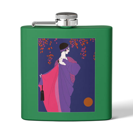 Crimson Shawl Geisha Flask – Elegant Mystery & Vibrant Grace